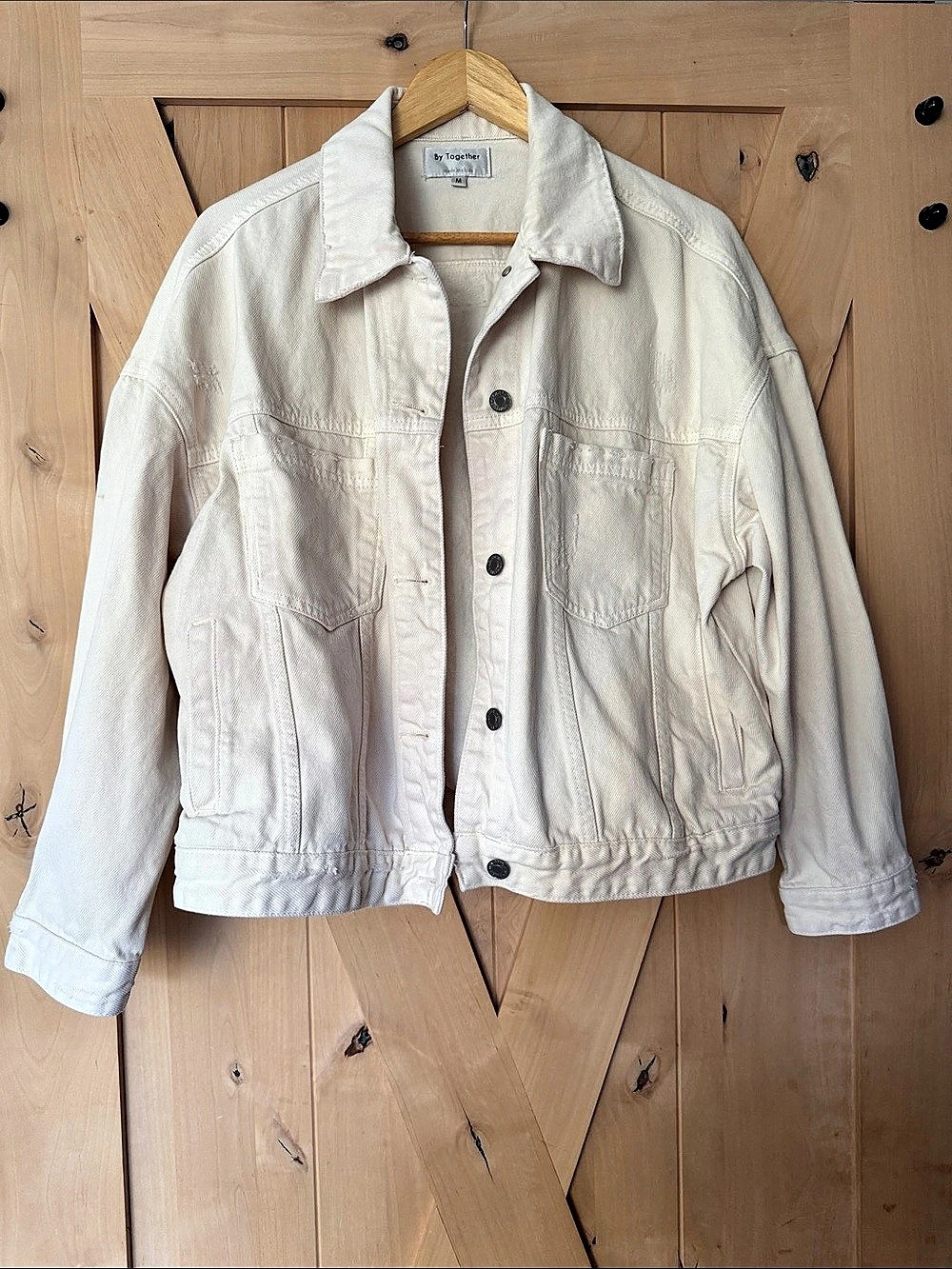 By Together Cream Jean Jacket Size Medium